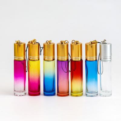 China Cosmetic Empty Gradient Material Pouch Perfume Glass Perfume 10ml Roller Bottle , Surface Handling Roller Bottles Essential for sale