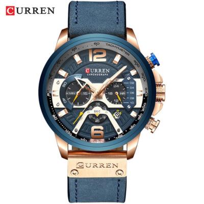 China Automatic Date Curren 8329 Quartz Analog Water Resistant Watches Chrono Quartz Sport Watch for sale