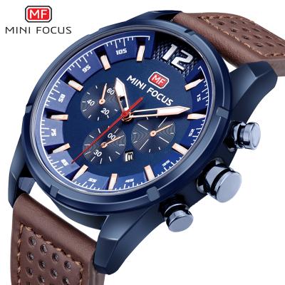 China 2020 Chronograph Mini Focus 0005 G Quartz Sport Watch Blue Analog Water Resistant Watches For Man for sale