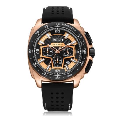 China Automatic date Megir 2020 2056 wholesale custom reloj mens wristwatches quartz chronograph luxury waterproof sports watches men wrist for sale