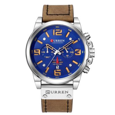 China 2019 Hot Sale Curren 8314 30m Automatic Water Proof uhren Date 2019 Chronograph Sports Man Multifunctional Quartz Wrist Watch for sale