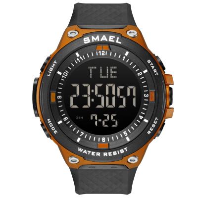 China 1813 Black Face Waterproof Mens Digital Watch Smael Alarm Military Time Men's Digital Watches Led Light Watches for sale