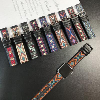 China New Fabric 22mm Nylon Watchband For Apple Watch Fabrics Embroidered Variable Woven Nylon Watch Strap for sale