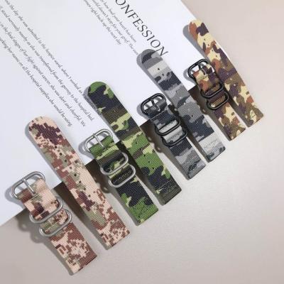 China High Quality Cheap Fabric 22mm Camouflage NATO Watch Strap Two Piece Nylon Watch Band for sale