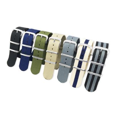 China Fabric 18mm 20mm 22mm 3 Rings Wrist NATO Watch Strap Nylon Watch Bands for sale