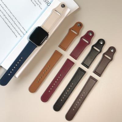 China 2020 Apple Genuine Leather Watch Band 38mm 44mm Series 6 Apple Watch Band Custom Replacement Apple Watch Leather Strap Leather Band for sale