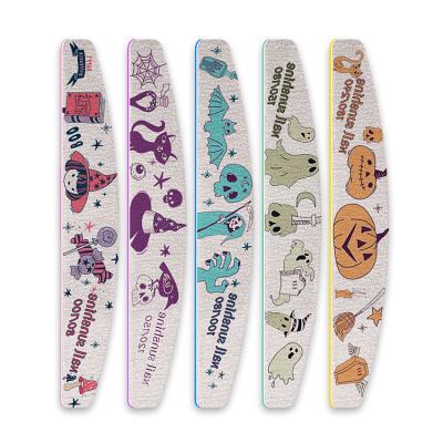 China Beauty nail salon logo free sample zebra personal care eva+emery+plastic core shrink half moon core shrink custom gray package printed nail file for nail salon for sale