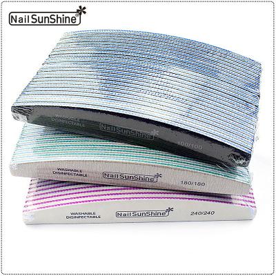 China Nail Care Half Moon Nail Files Emery Board Gray [Stain Goods Wholesale] Washable Zebra Nail File Sanding Abrasive for sale