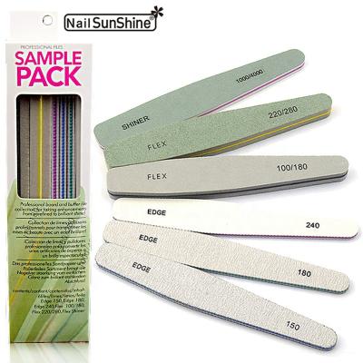 China SunShineWholesale 6pcs/set Custom Printed Nail Files Set Eco-friendly Professional Disposable Sandpaper Nail Manicure Tools Set for sale