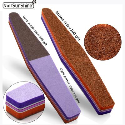 China Waterproof Eco-friendly Nail Sun Professionals Customize Logo Sponge Sanding Side Sponge Polished Nail File 2 Logo Sponge Nail Files for sale