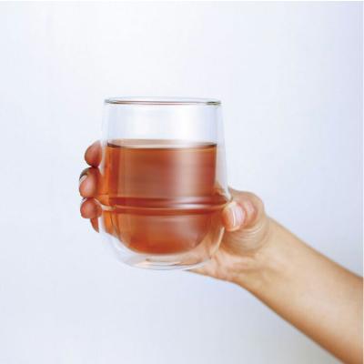 China High Borosilicate Sustainable Double Wall Glass Cup Custom Drinkware Mug for sale