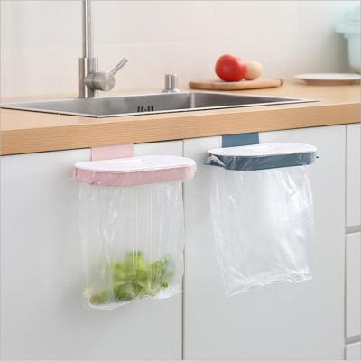 China Household Sustainable High Quality Plastic Kitchen Waste Bag Holder Portable Wall Mounted Holder With Lid for sale