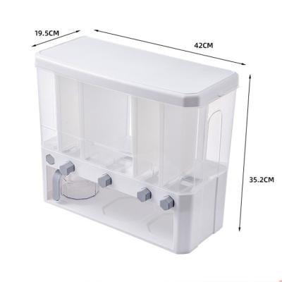 China New 2021 Tables Sustainable Plastic Dry Food Cereal Rice Dispenser Storage Container Box for sale