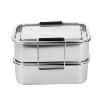 China Bento Box Eco-friendly Freshness Preservation Double Layer Compartment Food Container 304 Stainless Steel 900/1800ml Leakproof Lunch Box for sale