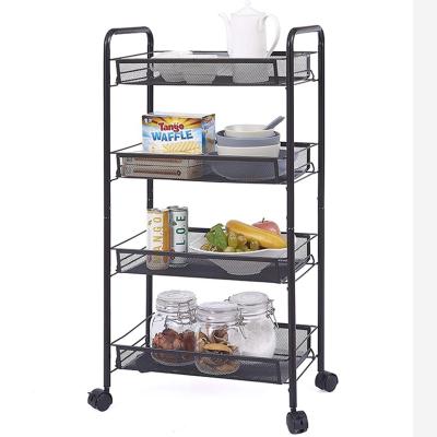 China 2021 4-Layer Multi-Layer Multi-Function Multi-Layer Factory Kitchen Shelf Kitchen Trolley Viable for sale