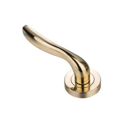 China OEM zinc alloy machine parts simple gold style hardware custom high quality door handle on rose for sale