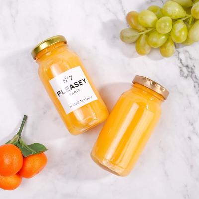 China 100ml 3.3oz 140g Juice Shot Glass Bottle Small Organic Pressed Glass Honey Jar With Metal Screw Hinged Lid for sale