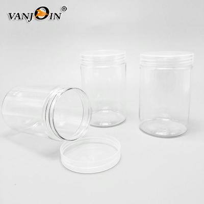 China Plastic Food PET Jar With Clear Plastic Screw Lid 600ml for sale