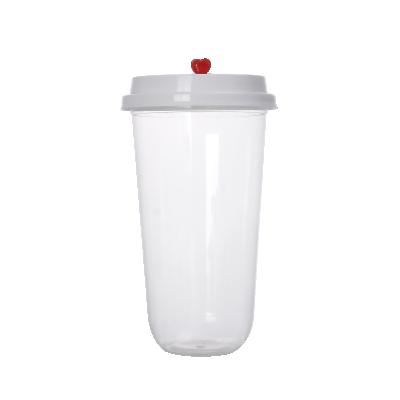 China Leak Proof Lightweight Lower Shipping Fee PET Plastic Cold Press Mug For Milky Ice Tea Lemonade for sale