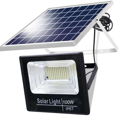 China Good Price ABS 100W Outdoor Street Led Flood Light Solar Waterproof IP67 Solar Light For Outdoor Garden for sale