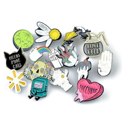 China Custom Soft Enamel Pin In Stock No Moq Eco-Frendly Metal Anime Cute Lapel Badge Nickel Plated Cheap Wholesale Cartoon for sale