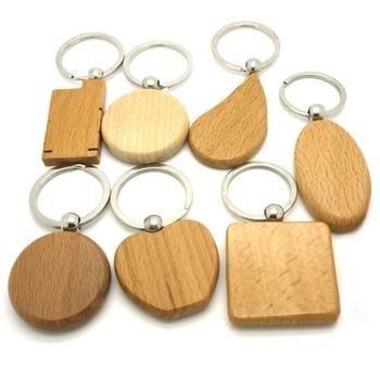 China Each Double Sided Sublimation Key Chain Mute Key Chains With Printed Wood Key Chains Heat Transfer Keychains for sale