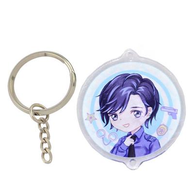 China Each Personalized Custom Printed Acrylic Charms Anime Glitter Holographic Acrylic Key Chain for sale