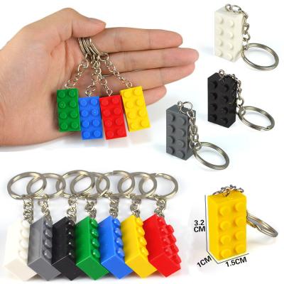 China Each Cute Car Key Holder Key Ring Building Block The Key Chain Key Ring For Women Girl for sale