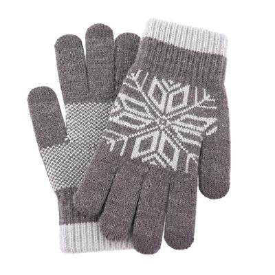 China Touch Screen/Fashion/Comfortable Cashmere Wool Made In China Cashmere Winter Thickened Black Gray Finger Knitted Wool Touch Screen Gloves for sale