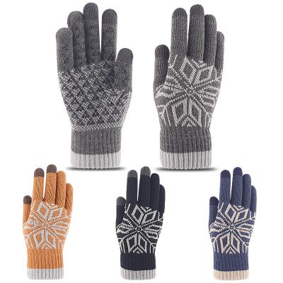 China Touch Screen / Fashion / Comfortable Cashmere Wool Customized Unisex Acrylic Magical Knitted Touch Screen Gloves Custom Your Own Logo Wool Touch Screen Gloves for sale