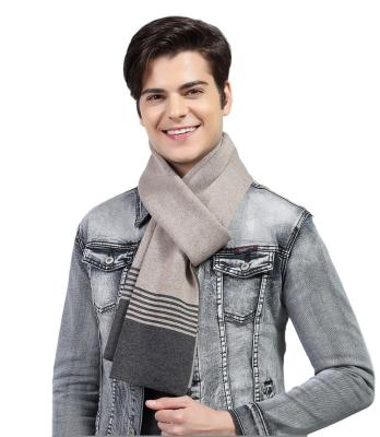 China Winter Warm Keeping Men's Cashmere Scarf Thickened Warm Scarf Vintage Plaid Scarf for sale