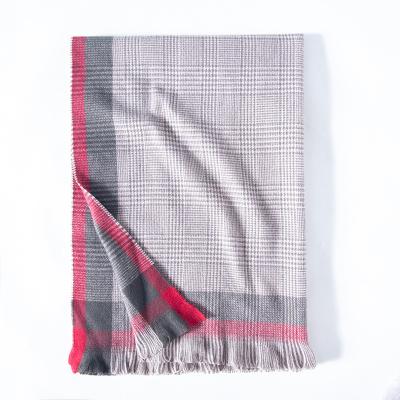 China 2022 Hot Sale Fashionable Plaid Cashmere Scarf Vintage Women's Christmas Winter Scarf Wholesale Custom Shawl for sale