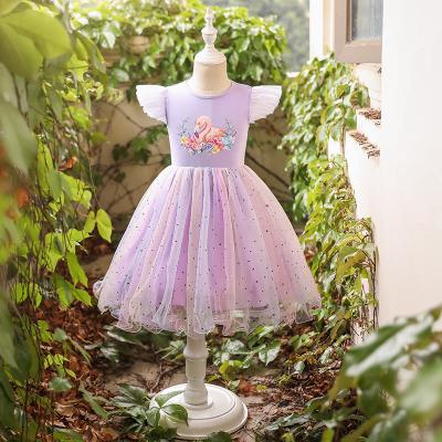 China 2022 Kids Breathable Kids Ball Gown Wedding Boutique Party Purple Sleeveless White Dresses For Bridesmaids for sale