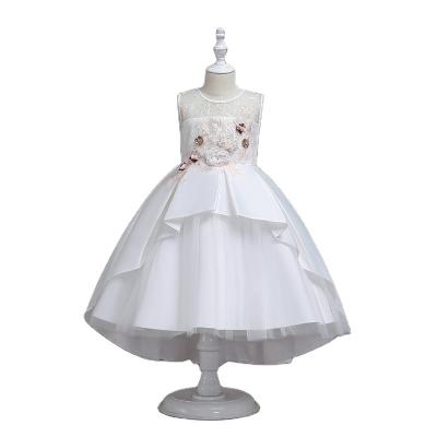 China 2022 Washable European Style Girl Wedding Ball Gown Princess Skirt Flower Girls Maxi Dresses Party Wear for sale