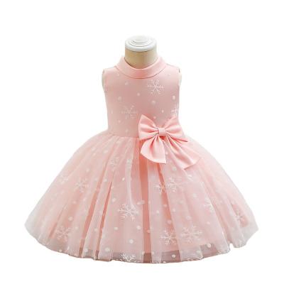 China Pink Sleeveless Sleeveless Lapel Patterns Snowflake Summer Suit Bridesmaid Dresses Wedding Kids for sale