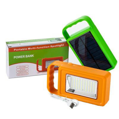 China Warehouse All In One Solar Cell Work Lantern Portable Led Solar Power Bank Flood Light for sale