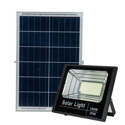 China Hot selling IP65 100w 200w 300W garden waterproof outdoor ROAD solar panel smart focos led street floodlight flood light for sale