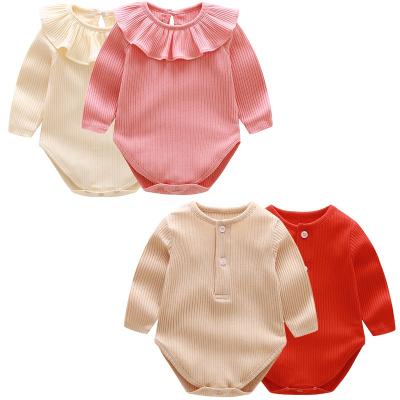 China Spandex/Bamboo Baby Romper Kids Winter Spring and Autumn New Ruffled Baby Boy and Girl Cotton Clothes 2021 for sale