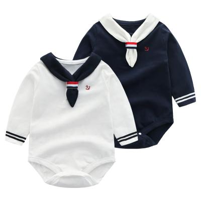 China Spandex/Cotton Factory New Triangle Navy Style Autumn Kids Long Sleeve Baby Clothes Loose for sale