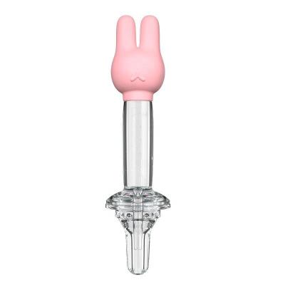 China BPA Free Cartoon Feeding Syringe With Ball Suction Silicone Teat Baby Liquid Conductor Anti-Clog Feeding Syringe for sale