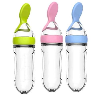 China BPA Free BPA Free 100% Food Grade Baby Food Feeder Feeding Bottles With Spoon for sale