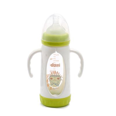 China BPA free wholesale glass standard gauge anti-drop glass juice newborn baby bottle for sale