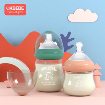 China Manufacturers BPA Free Newborn Baby Glass Colic Anti Bottle The Anti Colic Wide Neck Baby Bottle for sale