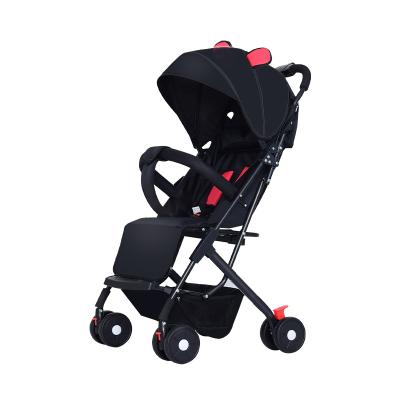 China Ultra-lightweight steel tube one-handed seconds to collect folding three can sit and lie with shock-absorbing luxury baby stroller for sale