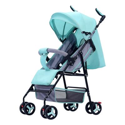 China Lightweight Steel Pipe Folding Can Sit Or Lie In All Seasons Cheap Multifunctional Baby Stroller 360 Degree Rotating Handle Strollers for sale