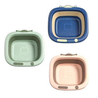 China New PP+TPE Material Newborn Baby Food Grade PP Colorful Cartoon TV Safe and Solid Foldable Baby Buth Tub for sale