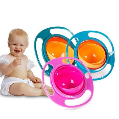 China Sustainable/Stocked Manufacturers 360 Degree Rotation Baby Bowl Won't Leak Puddle Proof Gyro Bowl Baby Bowl for sale