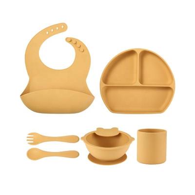 China Bpa Free Baby Feeding Bpa Free Maker Sets 6-Piece Baby Tableware Set Of Silicone Baby Bowls And Dishes for sale