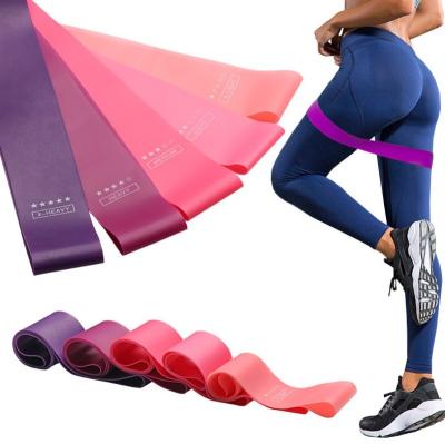 China Latex Stock Exercise Gradient Color Latex Resistance Loop Bands Set for sale