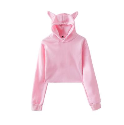 China OEM Fashion Long Sleeve Cute Crop Top Mujer Hoodie for sale